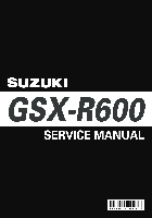 Samochód Suzuki GSX-R600 Instrukcja Użytkownika